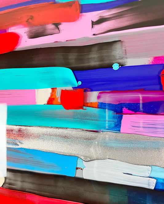 Prism 18 / Acrylic and Wax Pencil between layered Epoxy Resin on Wood Panel
40”x30”