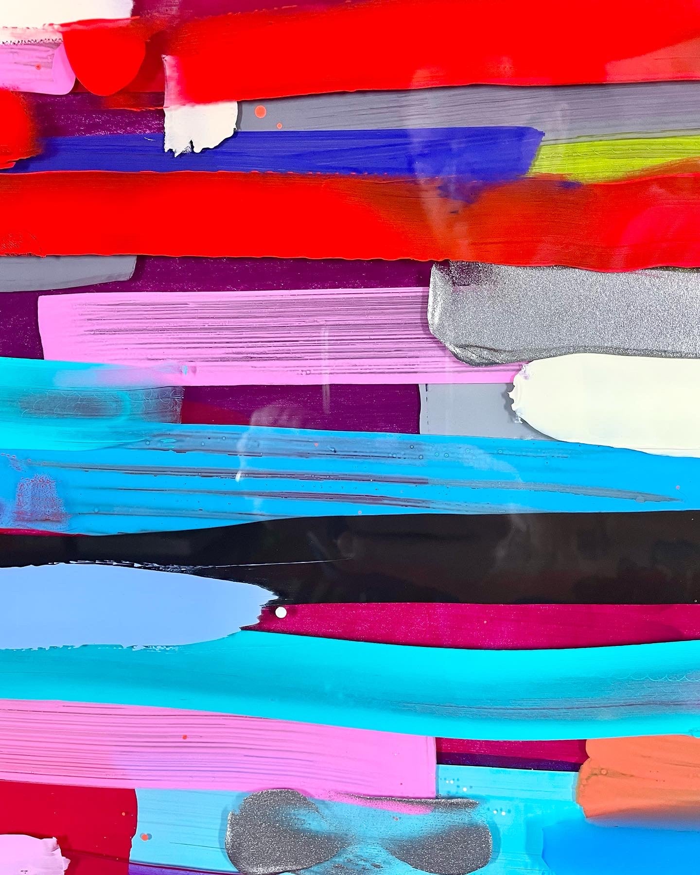 Prism 18 / Acrylic and Wax Pencil between layered Epoxy Resin on Wood Panel 

40”x30”