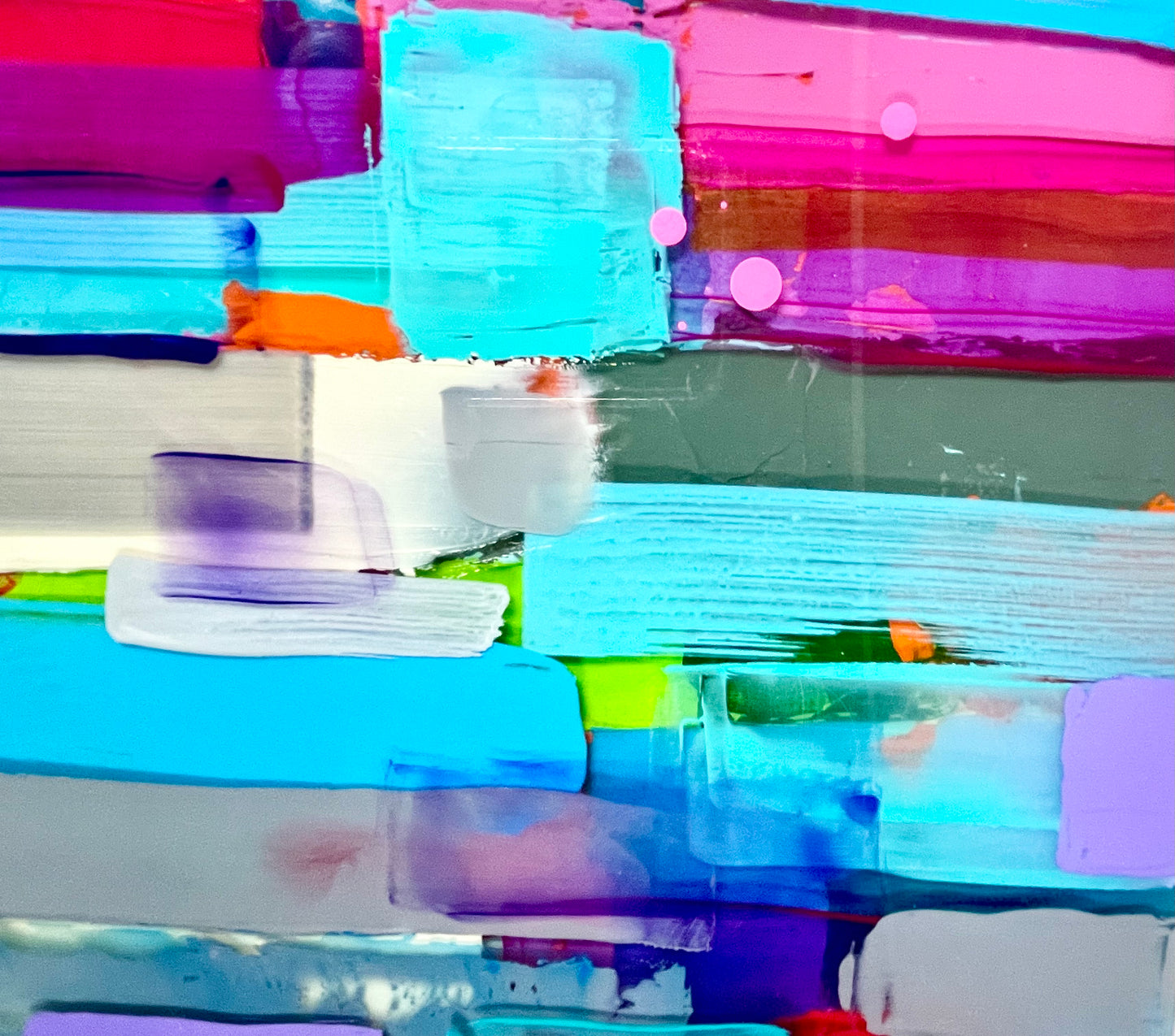Prism 9 / Acrylic between layered Epoxy Resin on Canvas 

36”x18”