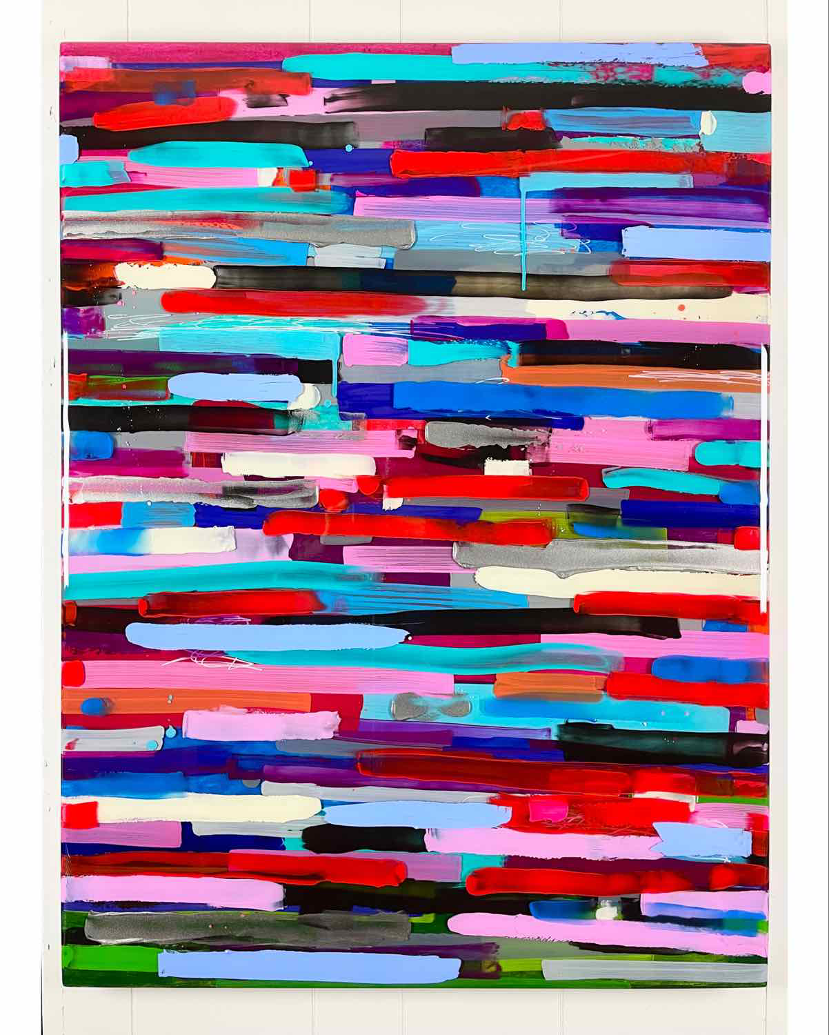 Prism 18 / Acrylic and Wax Pencil between layered Epoxy Resin on Wood Panel 

40”x30”